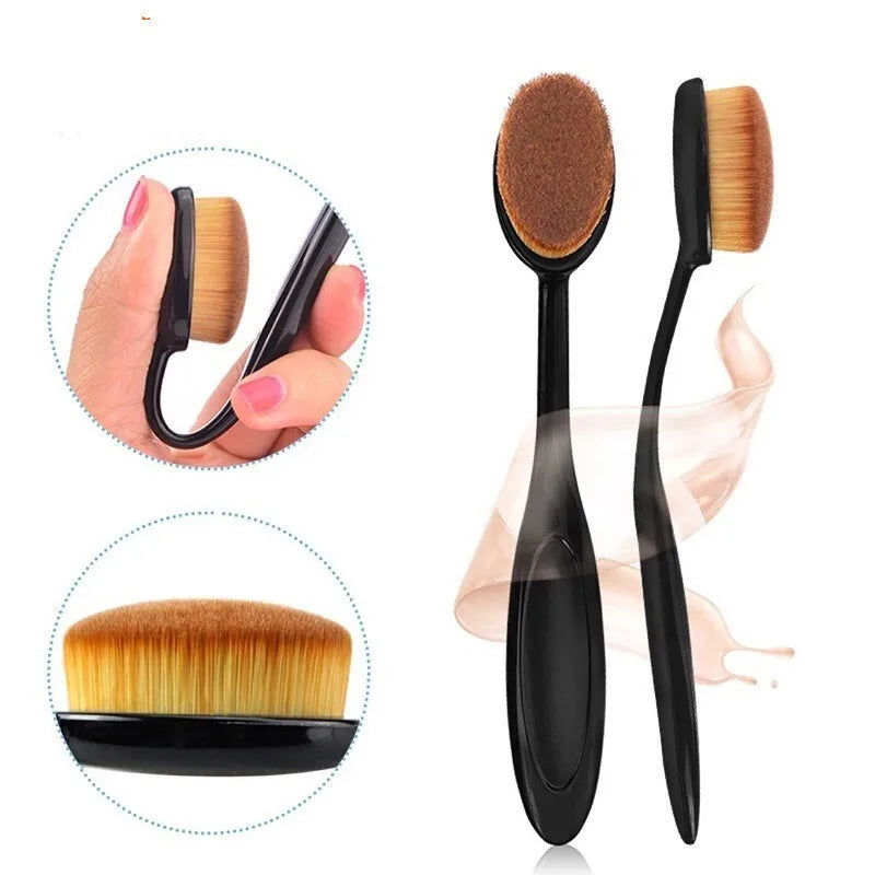 Oval Makeup Brush - Portable Face Foundation Blending Tool for Face & Blush