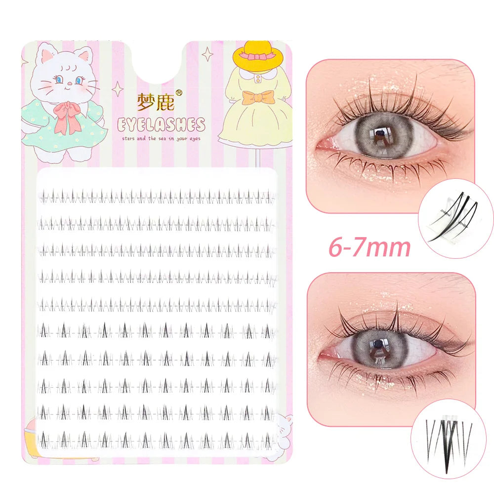 False Eyelash Segments 10 Rows 5-7mm Natural Lower Lashes Makeup Tool