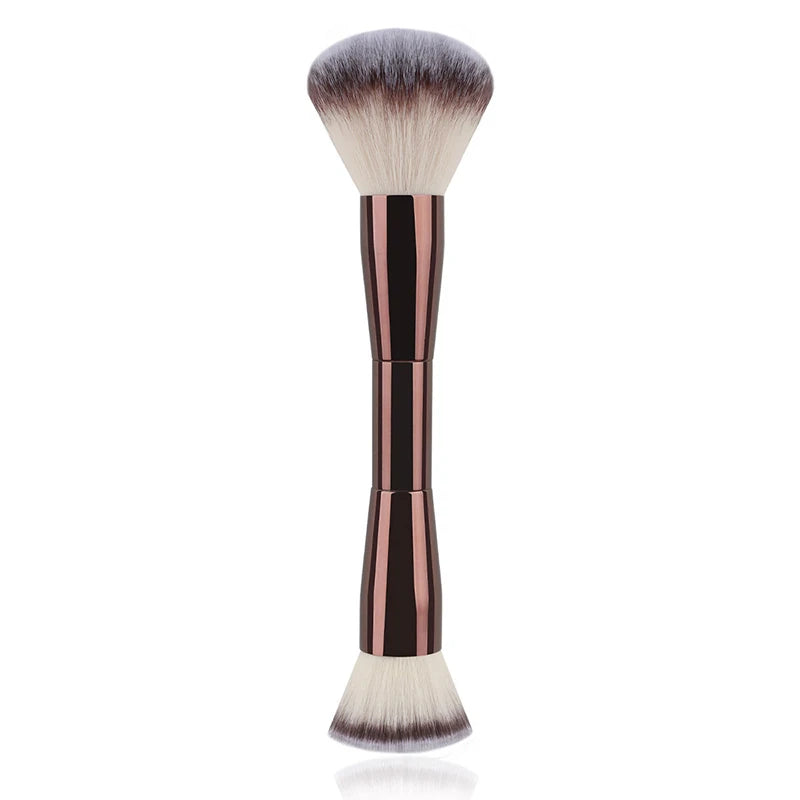 Triple-Head Makeup Brush Set with Soft Bristles - Foundation, Blush & BB Cream Tools