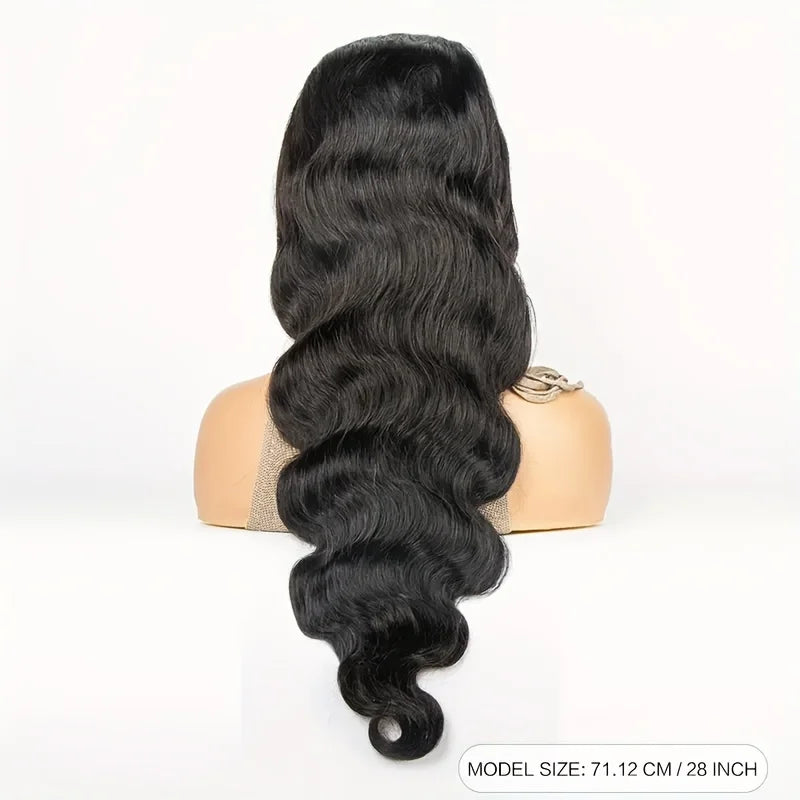 Raw Human Hair Wig with 13x6 HD Lace Frontal - Double Drawn Bouncy Wave
