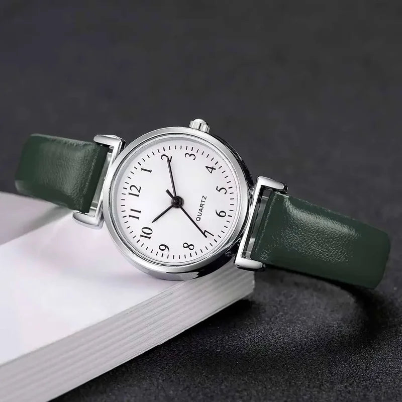 Fashion Women’s Leather Strap Quartz Watch Small Dial Multiple Colors