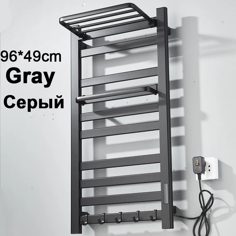 Electric Towel Warmer Rack with Digital Display Bathroom Towel Dryer