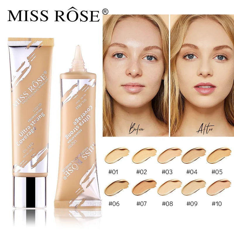 Oil-Control Long-Lasting Foundation Cream with Buildable Coverage for Sweat-Proof, Non-Fading Facial Makeup
