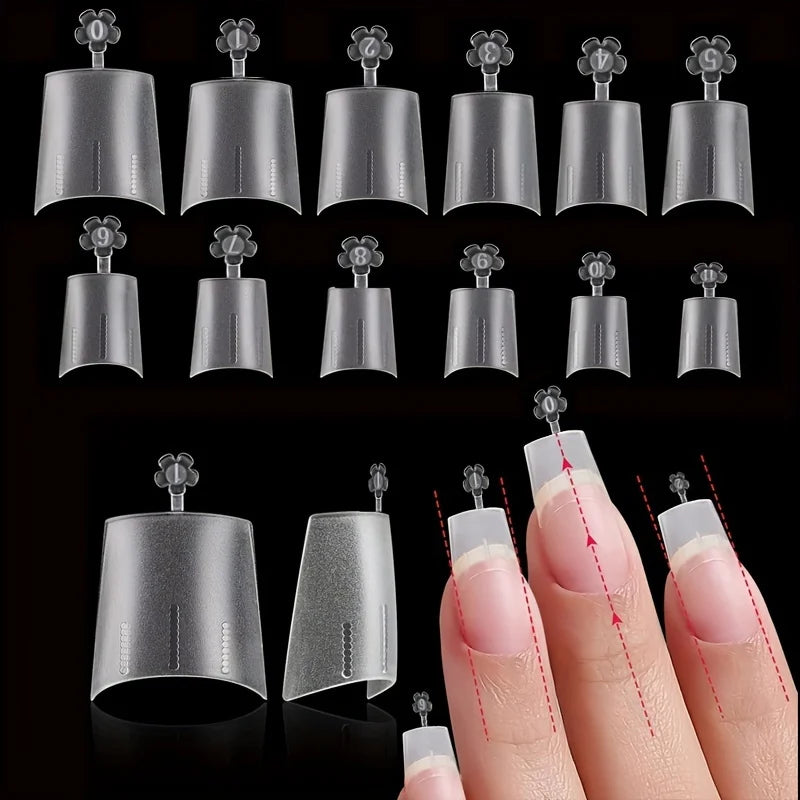 Square Matte Transparent Nail Art Stickers - 600 Pieces for Nail Extensions & Design