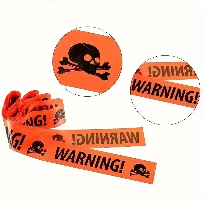 Halloween Caution Tape Barricade Line for Haunted House Party Safety Decor