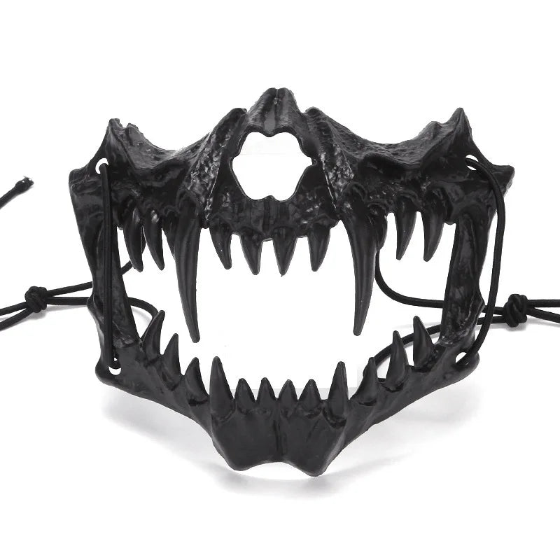 Halloween Half-Face Mask Cosplay Dragon Tiger Wolf Skull Mask for Performance