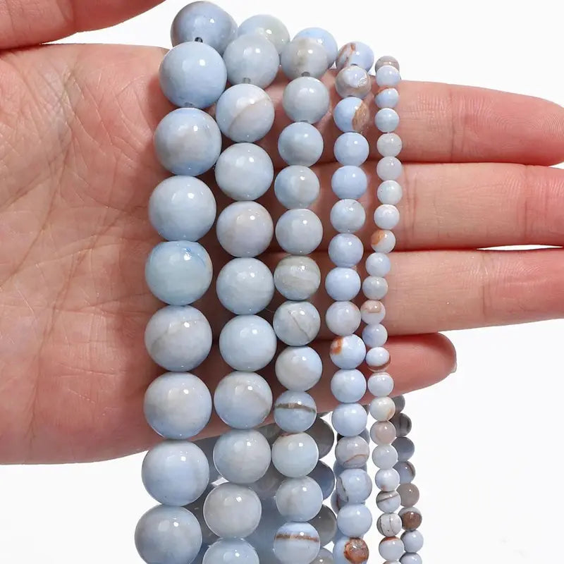 Natural Blue Persian Jade Beads for Jewelry Making DIY Charms & Bracelets - Multiple Sizes