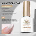 Milky White Gel Nail Polish Top Coat 10ml Long Wear UV LED Soak Off