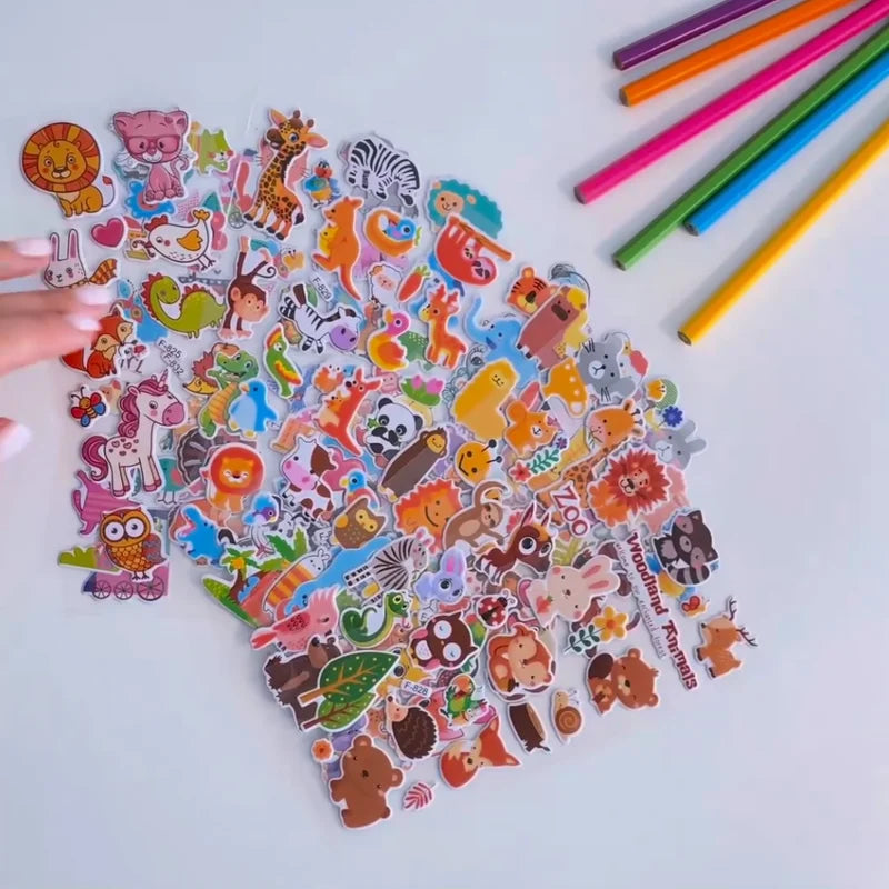 10 Sheets 3D Puffy Animal Stickers for Kids Scrapbooks and Crafts