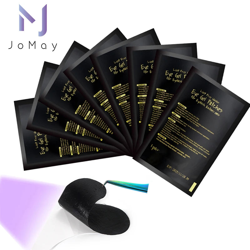 Eyelash Extension Hydrogel Eye Patches 50 Pairs UV Black Makeup Stickers