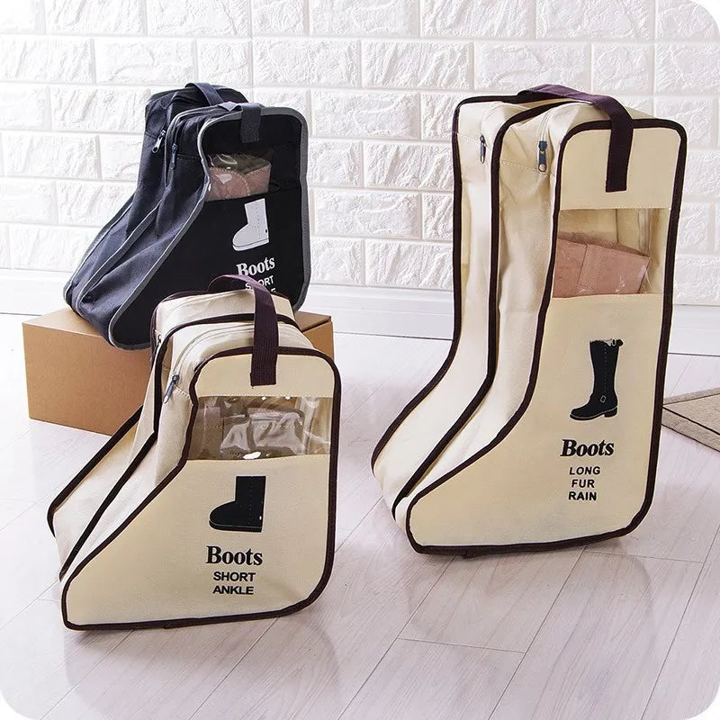 Long Shoe Storage Bags Organizer for Boots Dustproof Travel Zipper Pouch
