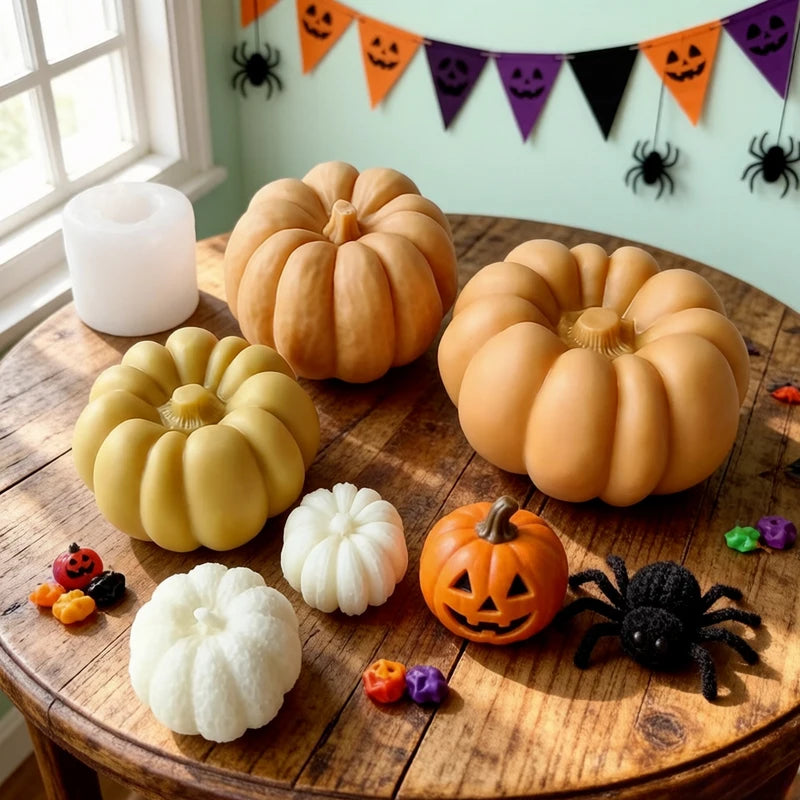 Silicone Mold for Candles, Resin, Chocolate & Crafts - Halloween Pumpkin Design