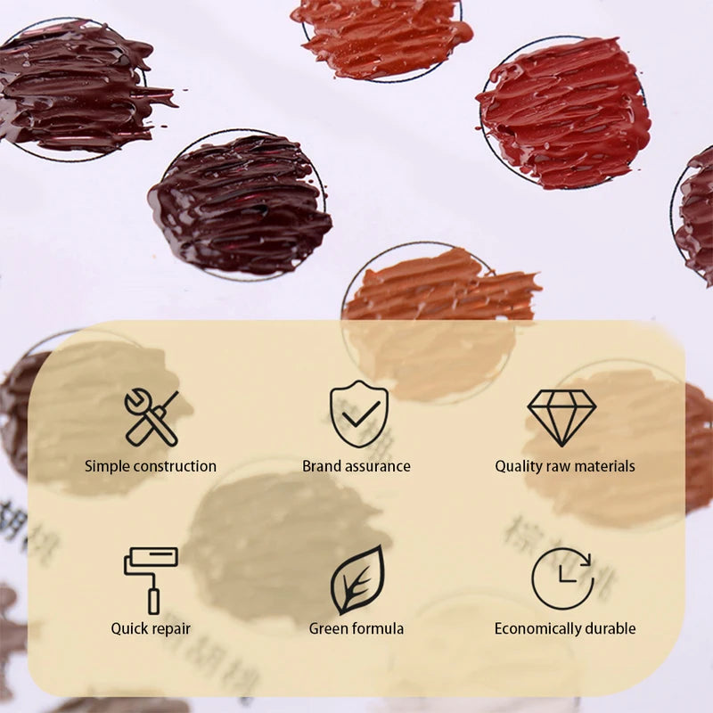 Wood Paint Repair Paste Kit for Furniture & Floors - Scratch & Hole Filler, 12 Colors