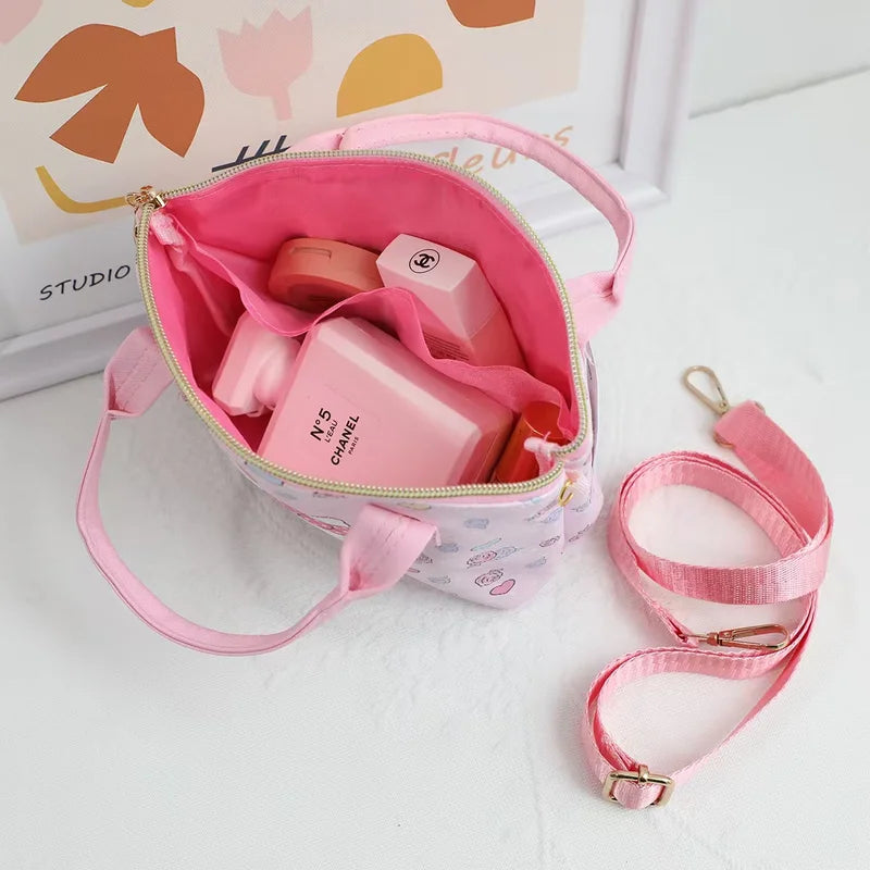 Cute Printed Handbag and Crossbody Bag for Daily Use - Waterproof Canvas, Small & Durable