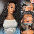 Water Wave 13x6 Lace Front Human Hair Wigs - Curly, Pre Plucked with Baby Hair