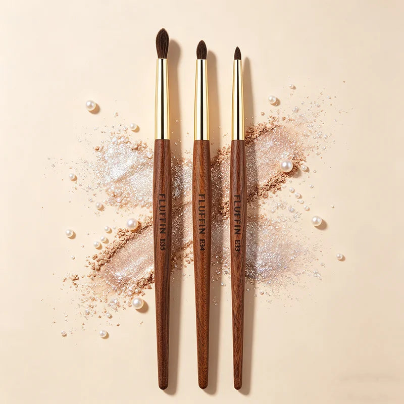 Small Precise Crease Brush with Horse Hair and Rosewood Handle – Eyeshadow Blending Makeup Tool
