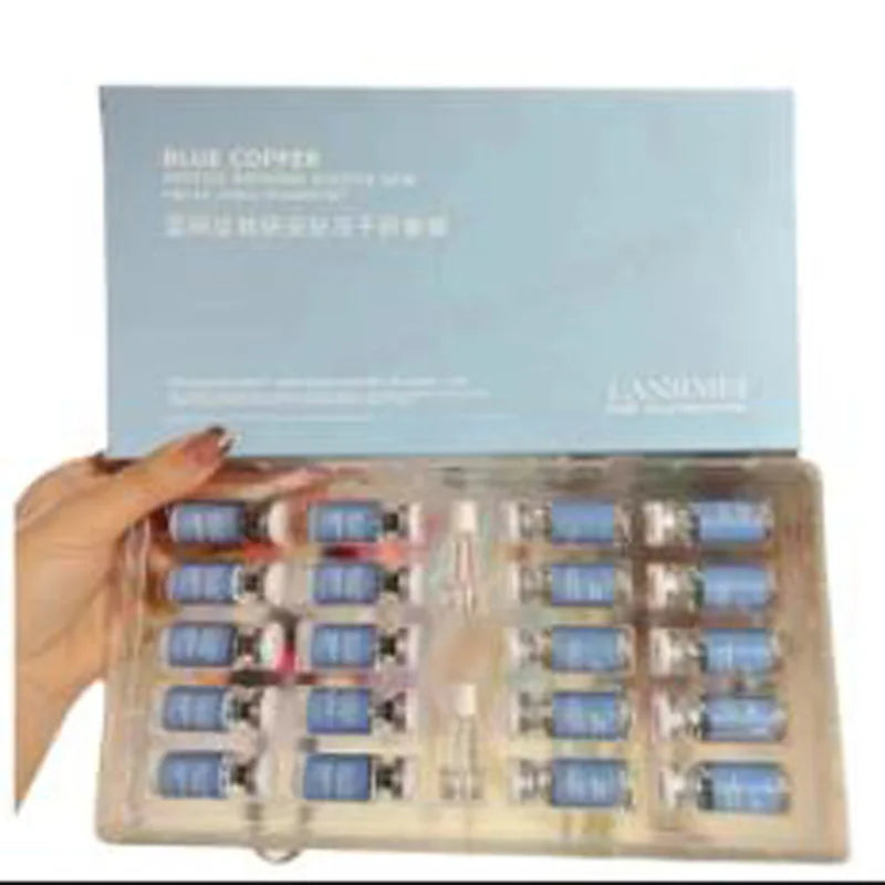 Blue Copper GHK-CU Face Serum Powder Set Anti-Aging Brightening Moisturizing 20PCS