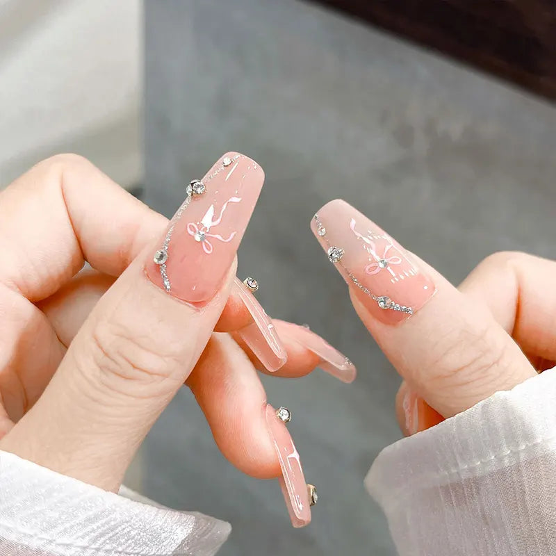 Cute 5D Bow Nail Stickers Set - Self-Adhesive Nail Art Decals for DIY Manicure