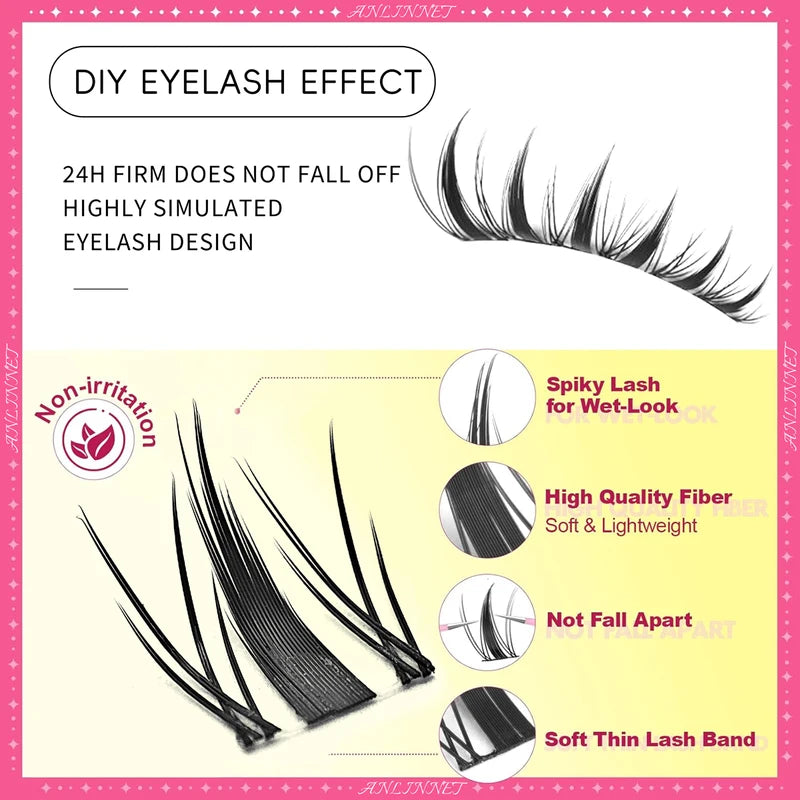 DIY Fluffy Lash Clusters 10-18mm for Natural Eye Makeup | Self Application