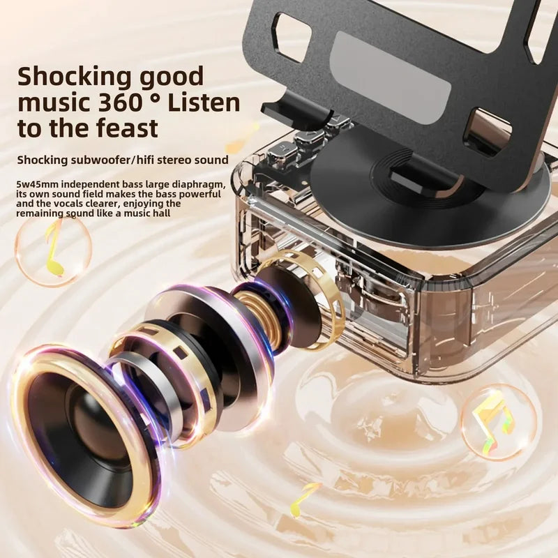 3-in-1 Bluetooth 5.3 Speaker with Tablet Holder, Portable Wireless Speaker with Power Bank Function