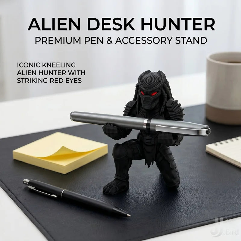 Sci-Fi Alien Desk Ornament - Pen Holder Figurine for Home & Office Decor