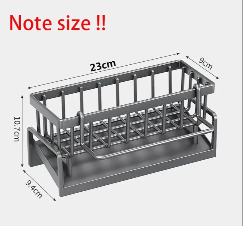 Kitchen Sink Drain Rack Organizer ABS Plastic Self-Draining Dish Sponge Holder