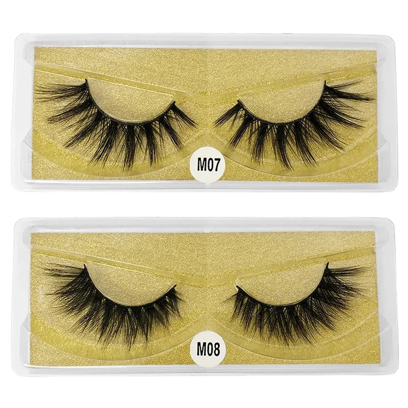 Natural Mink Eyelashes 30 Pairs Thick False Lashes Bulk Makeup