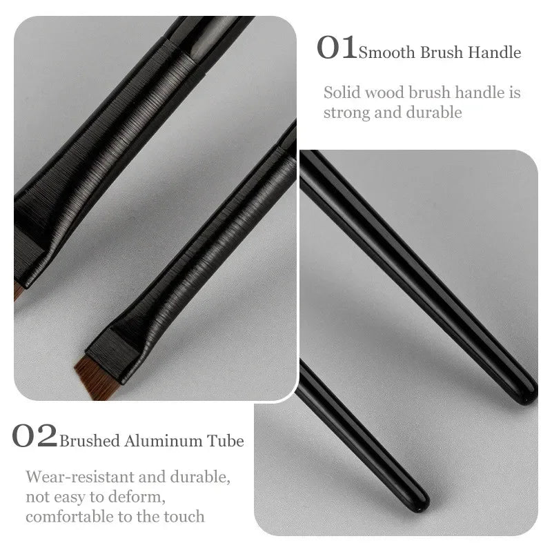 Professional Makeup Brushes Set - Eyebrow and Eyeliner Small Angled Brushes