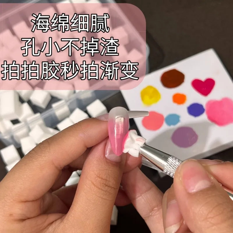 Nail Art Sponge Set with Gradient Nail Brushes and Pen for Manicure Design