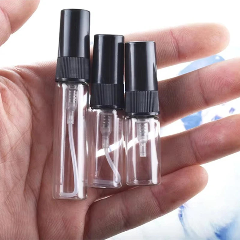 10pcs Refillable Glass Perfume Spray Bottles Set - Travel Sample Containers