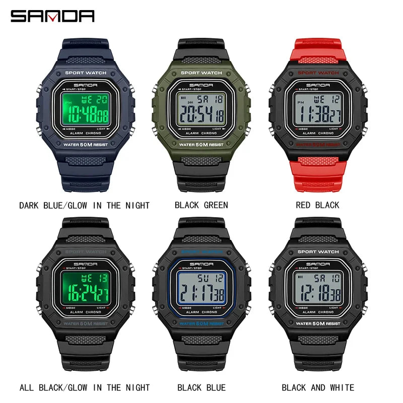 Digital Sports Watch for Men Waterproof Shockproof Military Style Stopwatch