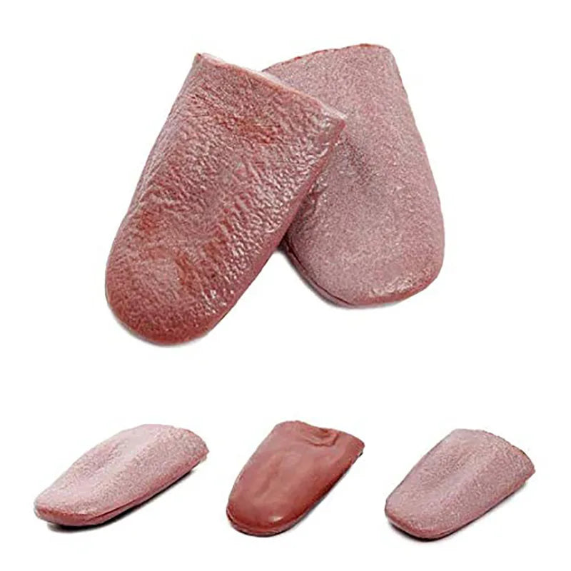Fake Tongue Piercing Prank Set - Silicone Halloween Party Toy, 1-4 Pieces
