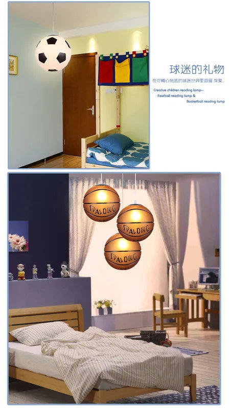 Creative Modern Football Glass Light Fixture for Children's Bedroom & Kids Room Decor