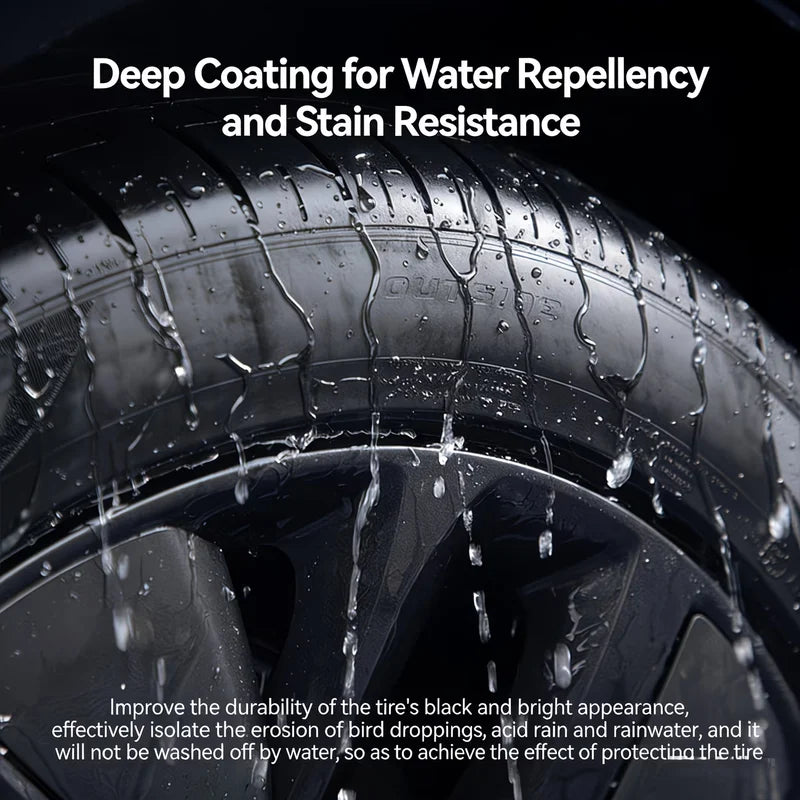 Car Tire Care Wax - Hydrophobic Tire Polish & Shine Protectant