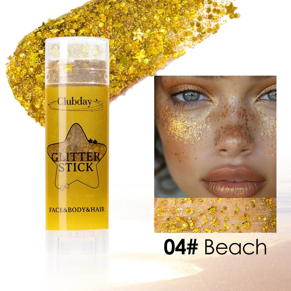 Sparkling Glitter Gel Stick for Face & Body - Brighten Stage Makeup