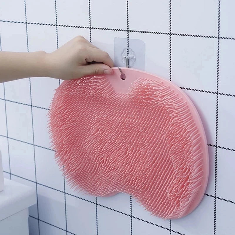 Foot Wash Brush with Sucker, Exfoliating Bath Pad & Massage Mat for Shower and Foot Care