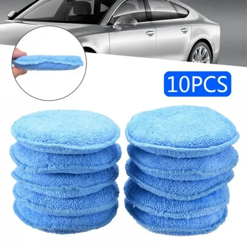 Car Waxing Sponge Applicator Foam Microfiber Cleaning Pad 5-inch Set