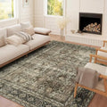 Vintage Persian Rug Non-Slip Floor Mat for Living Room and Bedroom