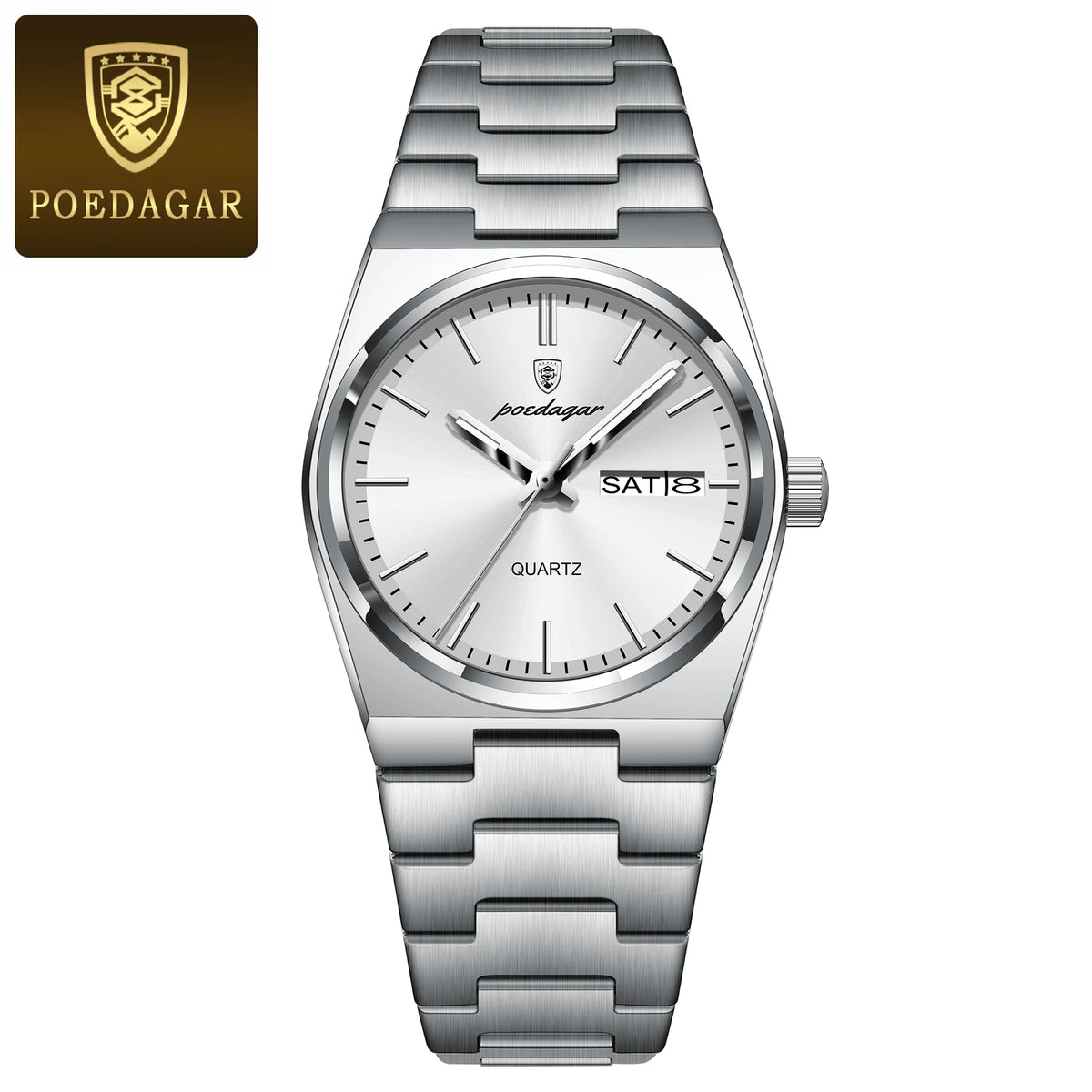 Elegant Waterproof Luminous Date Week Women's Quartz Wristwatch