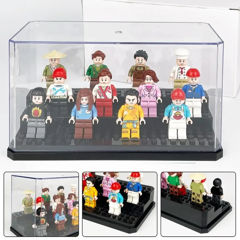 Acrylic Minifigure Display Case - Stackable Dustproof Building Block Storage