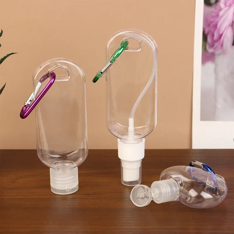 30/50ml Portable Perfume Spray Bottles with Carabiner Hook - Travel Makeup Container