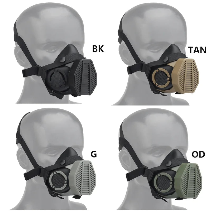 Protective Sport Respirator Mask for Paintball Airsoft Hunting CS Game - Half Face Gas Mask