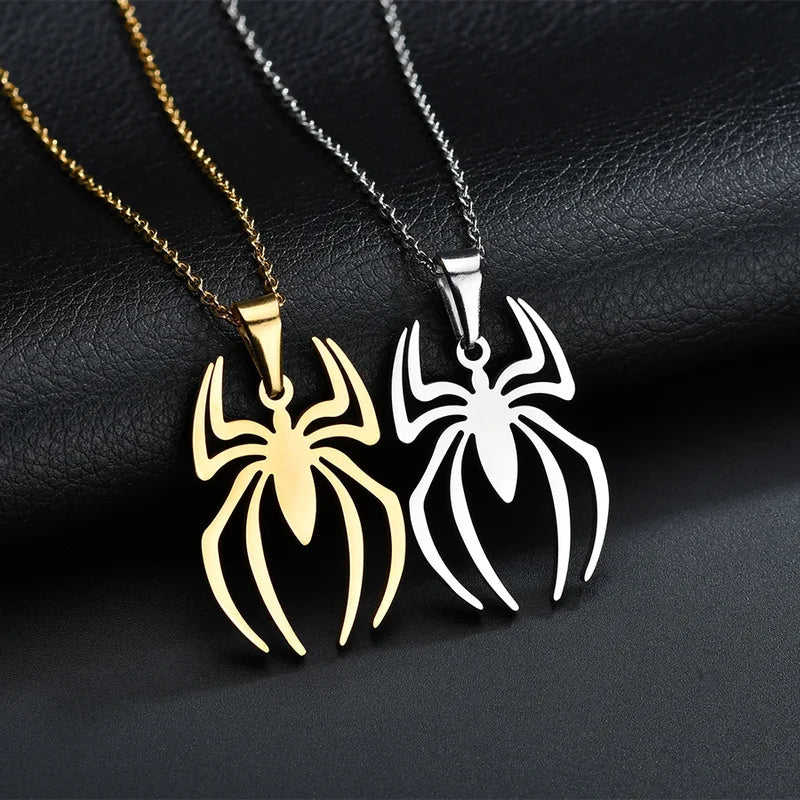 Stainless Steel Spider Pendant Necklace Men’s Jewelry Fashion Accessory