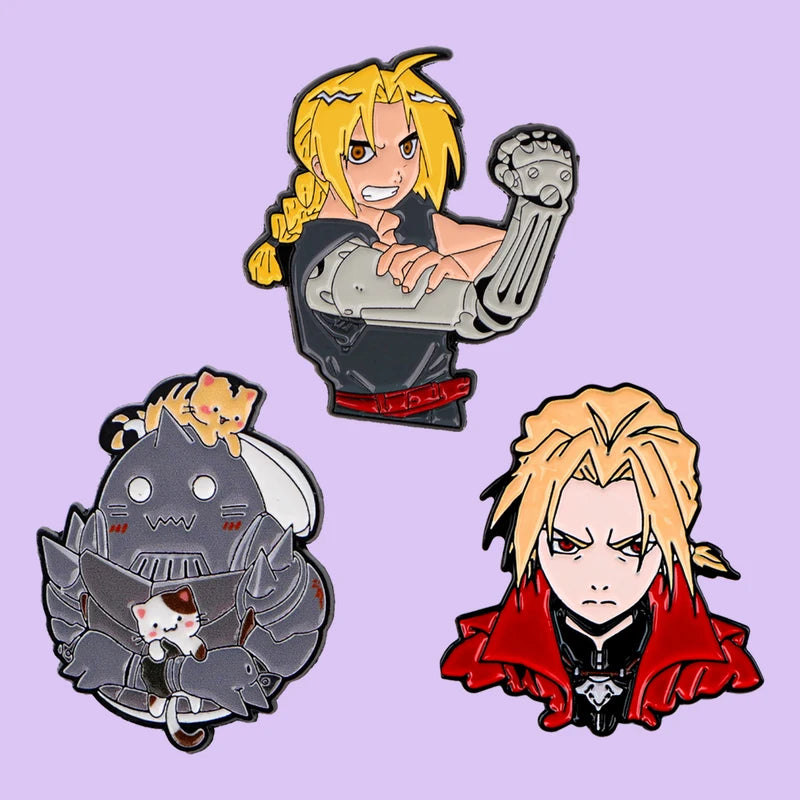 3pcs Anime Boy Enamel Pins Set for Women Backpack Clothing Accessories Gift