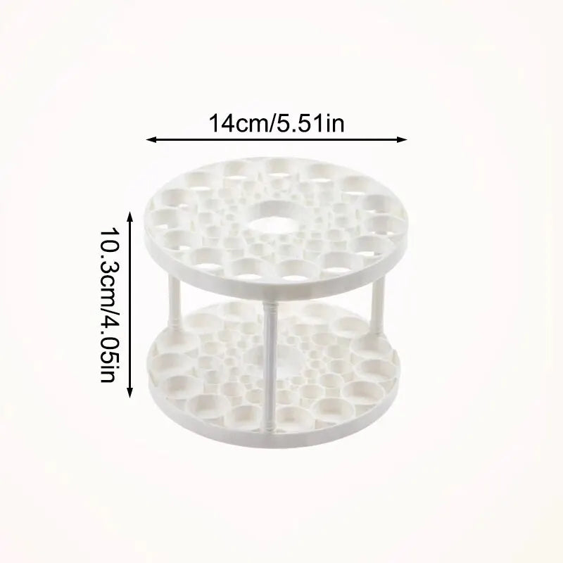 Makeup Brush Storage Rack - 360° Rotatable Cosmetic Organizer for Dressing Table