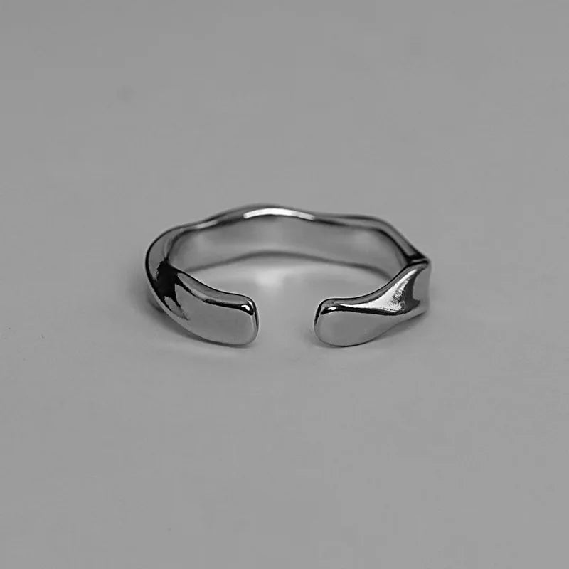 Mobius Wave Silver Ring for Women Men Open Jewelry Trend Accessory