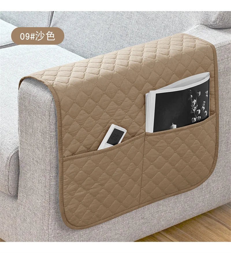 Water-Resistant Sofa Armrest Cover with Pocket - Protects & Keeps Clean