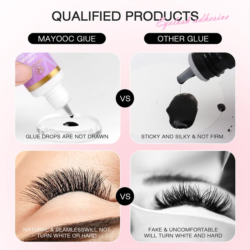 Fast Dry Eyelash Extension Glue 5/10PCS Professional Lash Adhesive, Sensitive Eye Safe