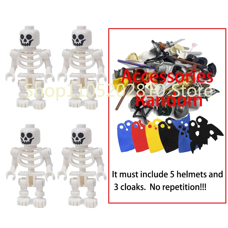 Colorful Skeleton Knight Building Blocks Set – Halloween Skull Mini Toy Gift for Creative Kids