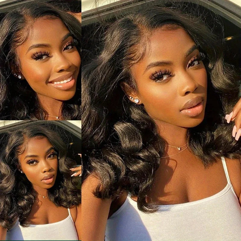 Brazilian Body Wave Bob Wig with HD Lace Frontal - Natural Human Hair, Preplucked Hairline, Multiple Lengths & Colors